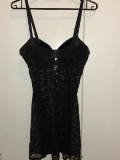 Clearance No Label Black lace see through mini slip dress