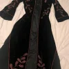 Boho Style Black velvet robe