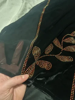 Boho Style Black velvet robe