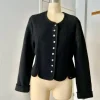 Clearance Hammerschmid Black Wool Jacket - Button Front Cottagecore Bavarian Cardigan