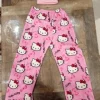 New Corteiz pink used beanie and new hellow kitty pants