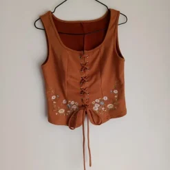 Outlet Shein Gorset miękki haftowany w kwiaty M cowboy