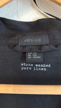 Discount H&M Home HM Home miesten pellava musta aamutakki