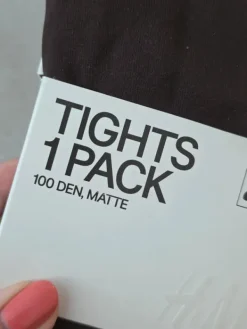 Best H&M tummanruskeat 100 den sukkahousut L uudet