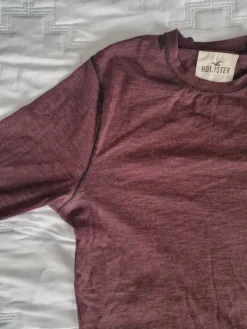 Hot Hollister viininpunainen pitkähihainen