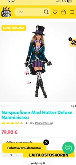 Hot Leg Avenue hullu hatuntekijä naamiaisasu