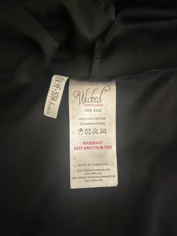 Outlet Wicked Costumes Hupullinen musta viitta