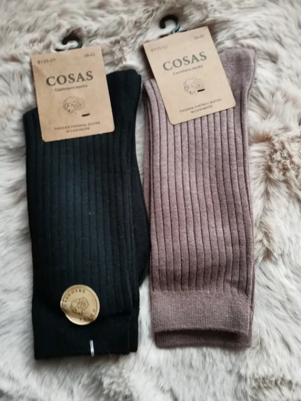 Online Cosas Kaszmirowe prążkowane skarpety męskie 39 do 42 dwie pary