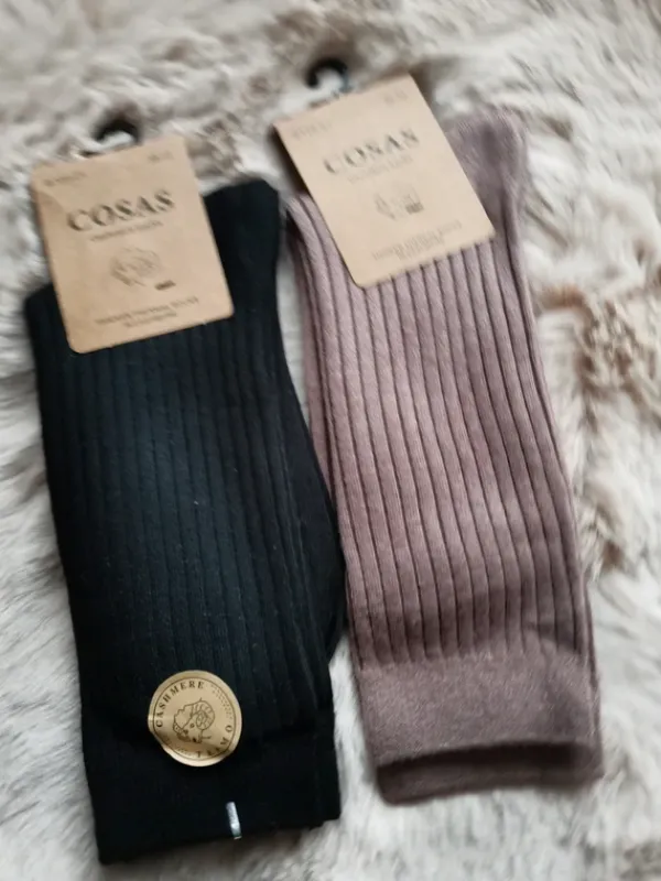 Online Cosas Kaszmirowe prążkowane skarpety męskie 39 do 42 dwie pary