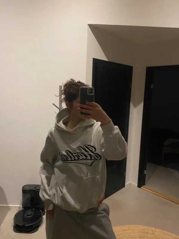 New Light grey hoodie with print