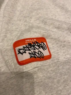 New Light grey hoodie with print