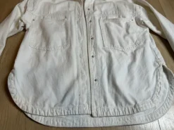 Outlet Marynarka kurtka jeansowa Stradivarius biała długa overshirt