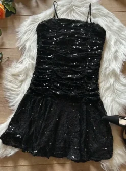 Outlet Musta glittermekko