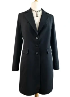 New &Co Woman Musta pitkä paitajakku bleiseri paita jakku pitkähihainen joustava