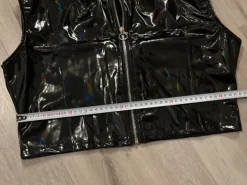 pvc Musta holo toppi vetoketjulla