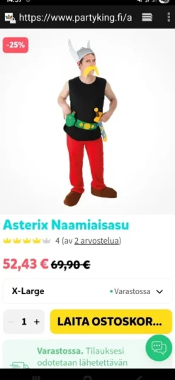 Online Asterix Naamiaisasu koko L