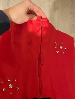 Naisten 2 osainen punainen juhlamekko