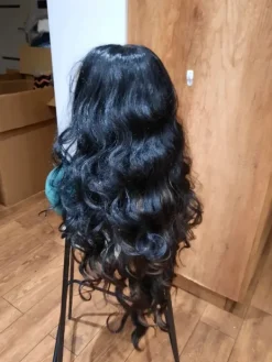 Sale Brak Nowa peruka na bal przebierańców czarne długie włosy roz. uniwersalny