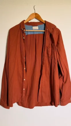 New Knowledge Cotton Apparel Organic cotton Shirt rusted orange