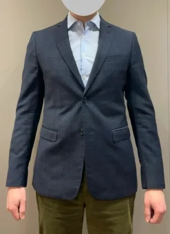 Online Pal Zileri Chequered Navy Jacket (50/M)