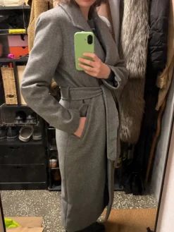 Online Płaszcz szary S Reserved wiązany