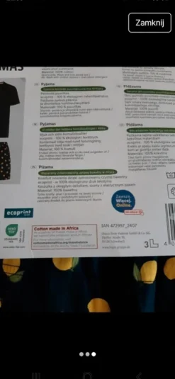 New Livergy Piżama męska M