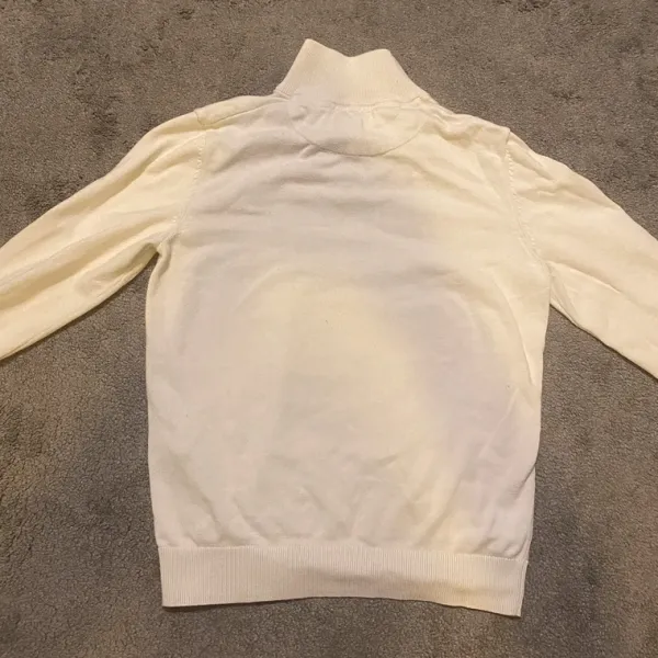 New Pier One White Knit Quater Zip 1/4 Size S