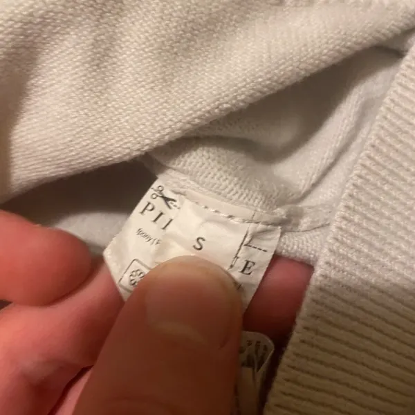 New Pier One White Knit Quater Zip 1/4 Size S