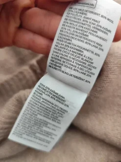 Online H&M Ponczo peleryna szal beżowy wełniany z kaszmirem premium trend edition