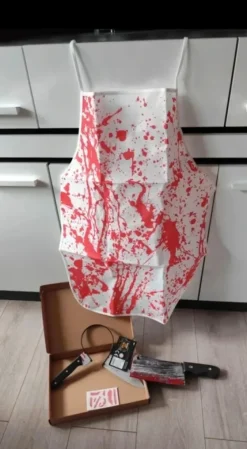 Discount Przebranie bal karnawałowy Cosplay straszny rzeźnik horror fartuch wbity nóż tasak