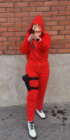 Discount punanaamio Rahapaja / La casa de papel / Money heist asu, haalari ja naamio