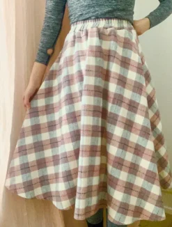 Best Vintage Love Ruudullinen midihame flanellia