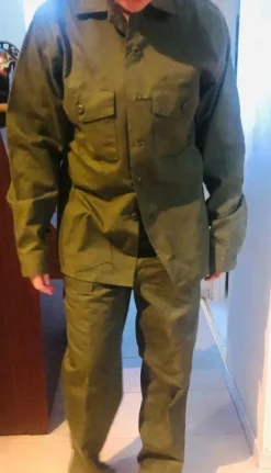 Sale 70s shirt field jacket green button up m