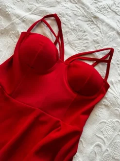 Best Sukienka czerwona casual Zara