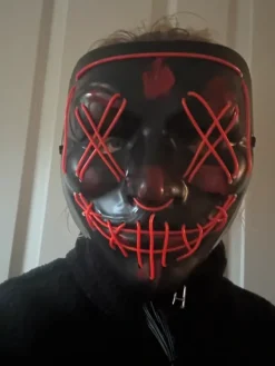Discount halloween Uhyggelig maske med lys fastelavn udklædning