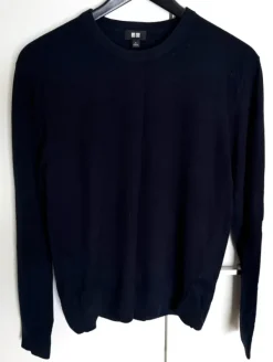 Best Uniqlo merinovillaneule – erittäin hieno merinovilla, laivastonsininen (S)