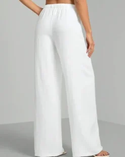 Sale Bik Bok Valkoiset leveälahkeiset kauniit housut