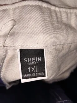 Best Shein Violetti-valkoiset henkseli farkut